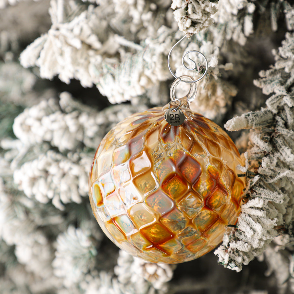 Glazed Coffee Crumble Handblown Glass Ornament