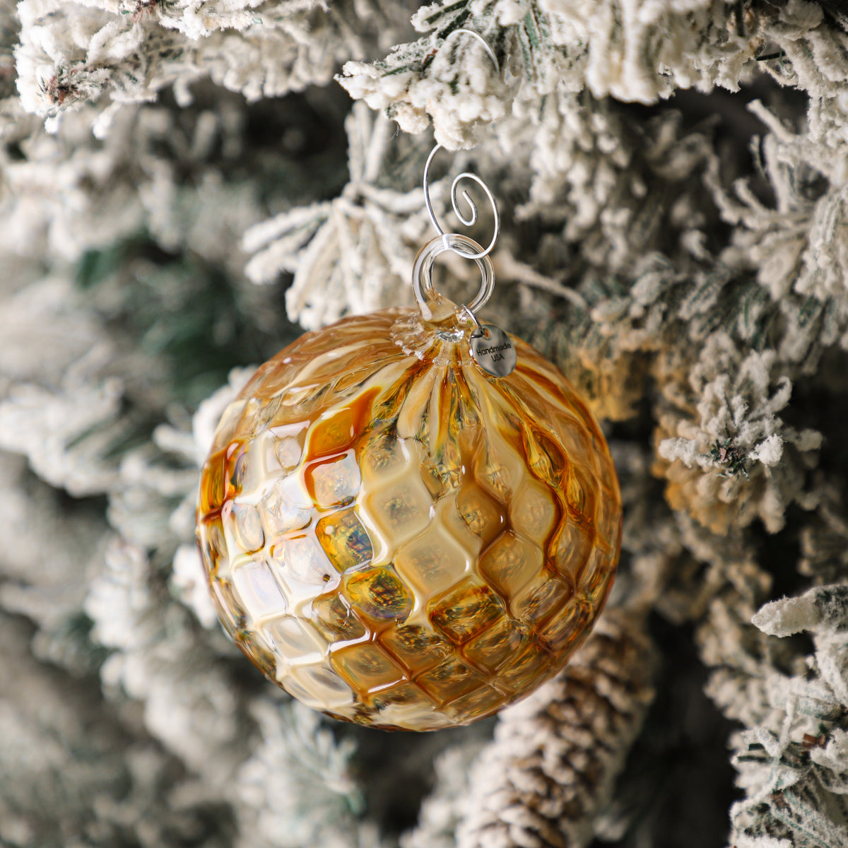 Glazed Coffee Crumble Handblown Glass Ornament