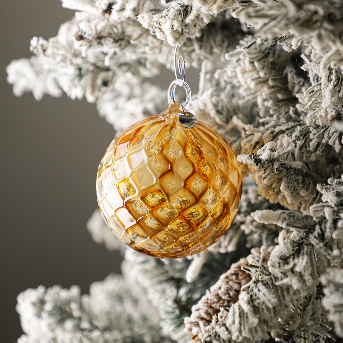 Glazed Coffee Crumble Handblown Glass Ornament