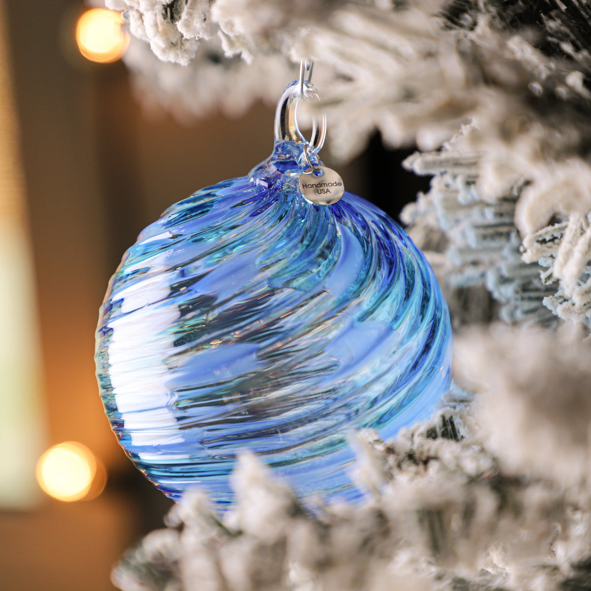 Ice Skating Handblown Glass Ornament