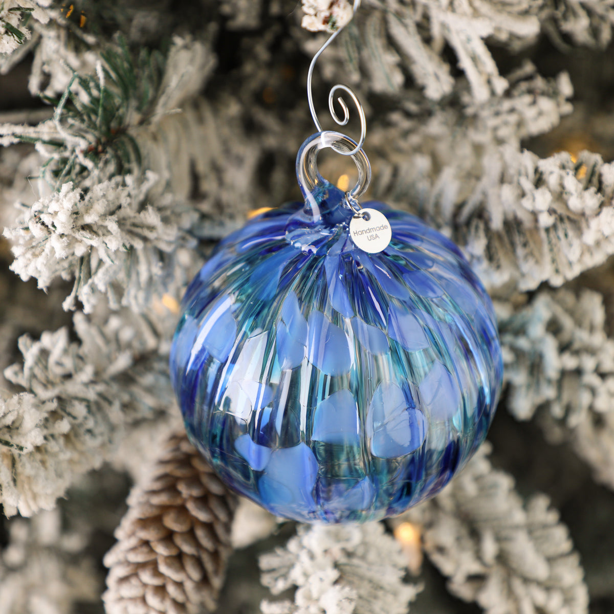 Ice Skating Handblown Glass Ornament