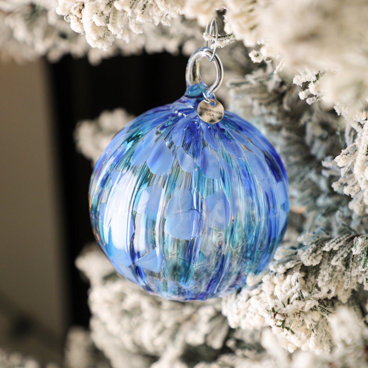 Ice Skating Handblown Glass Ornament