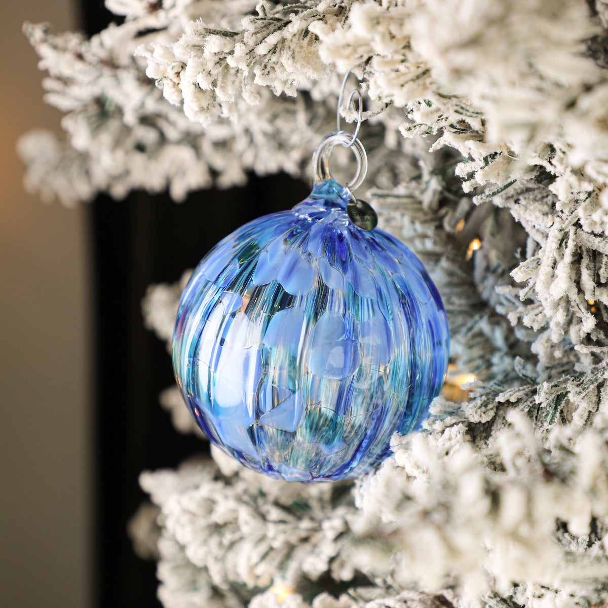 Ice Skating Handblown Glass Ornament
