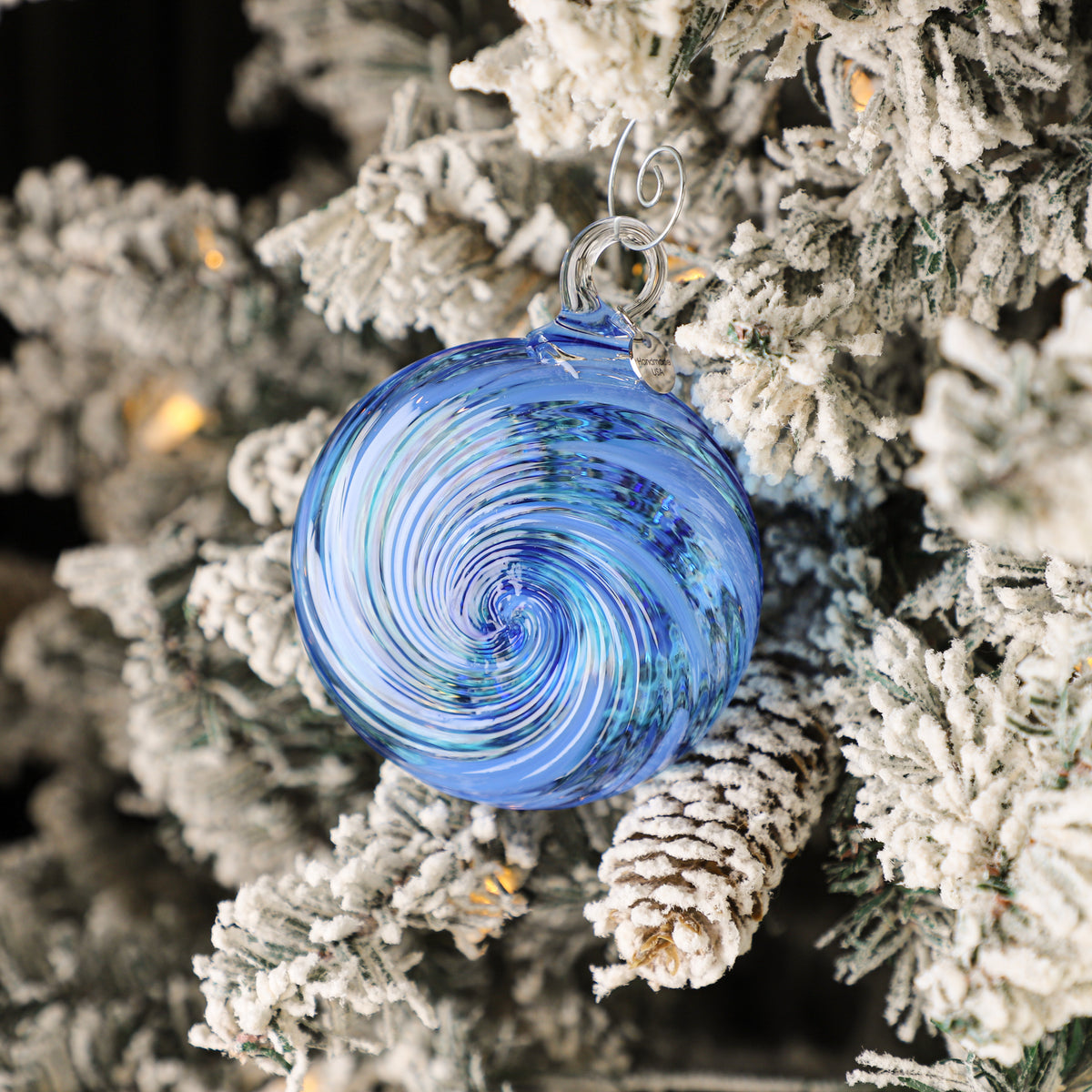 Ice Skating Handblown Glass Ornament