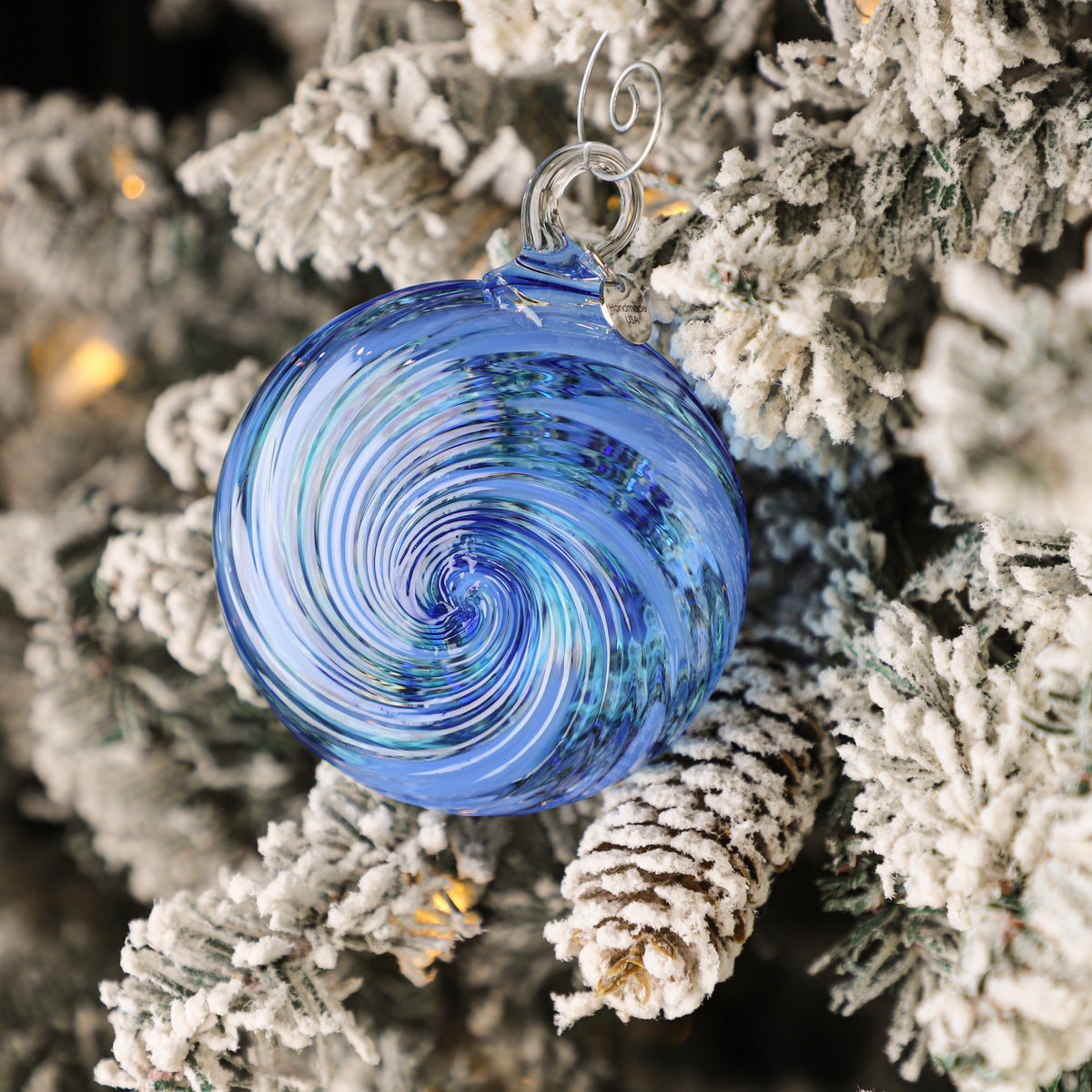 Ice Skating Handblown Glass Ornament