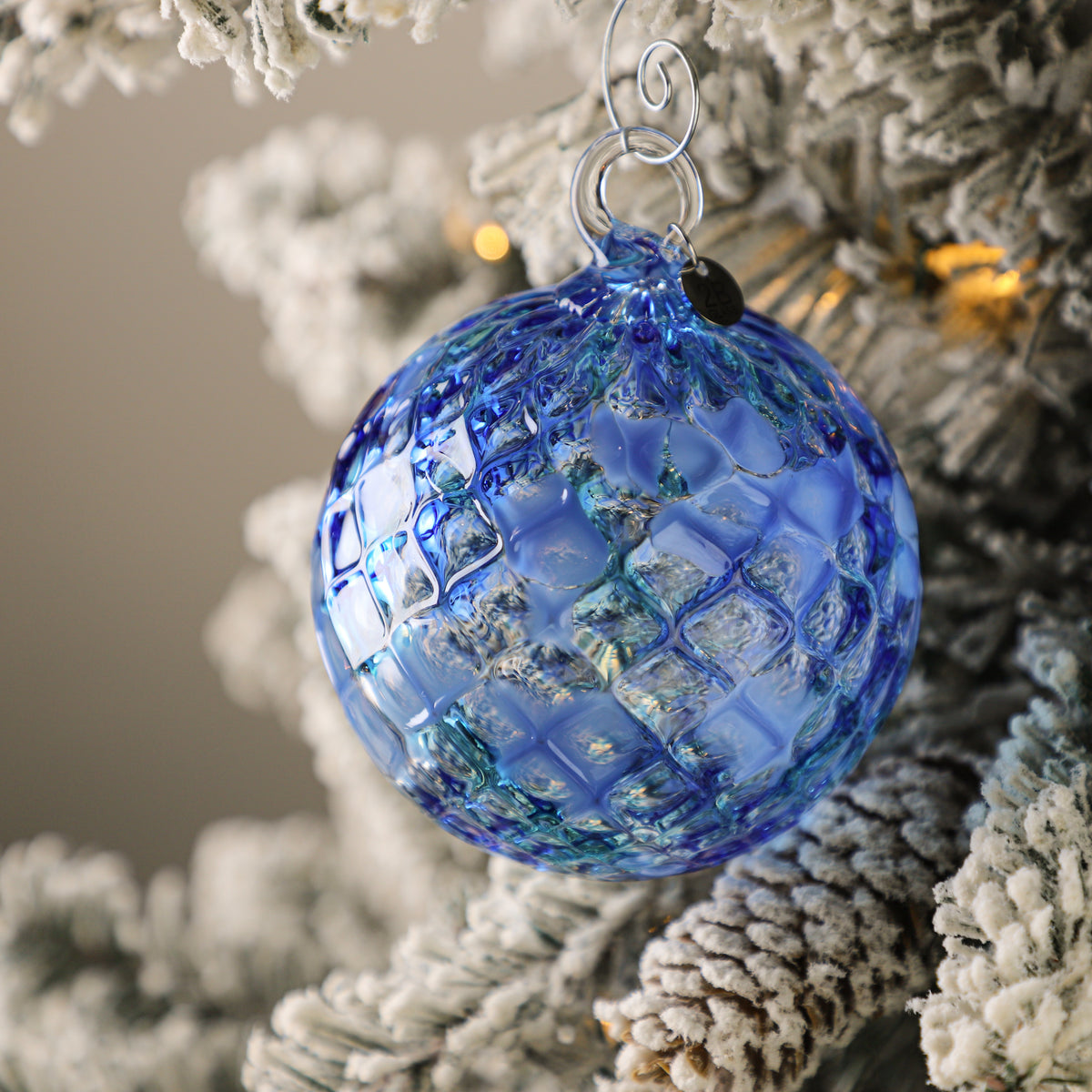 Ice Skating Handblown Glass Ornament