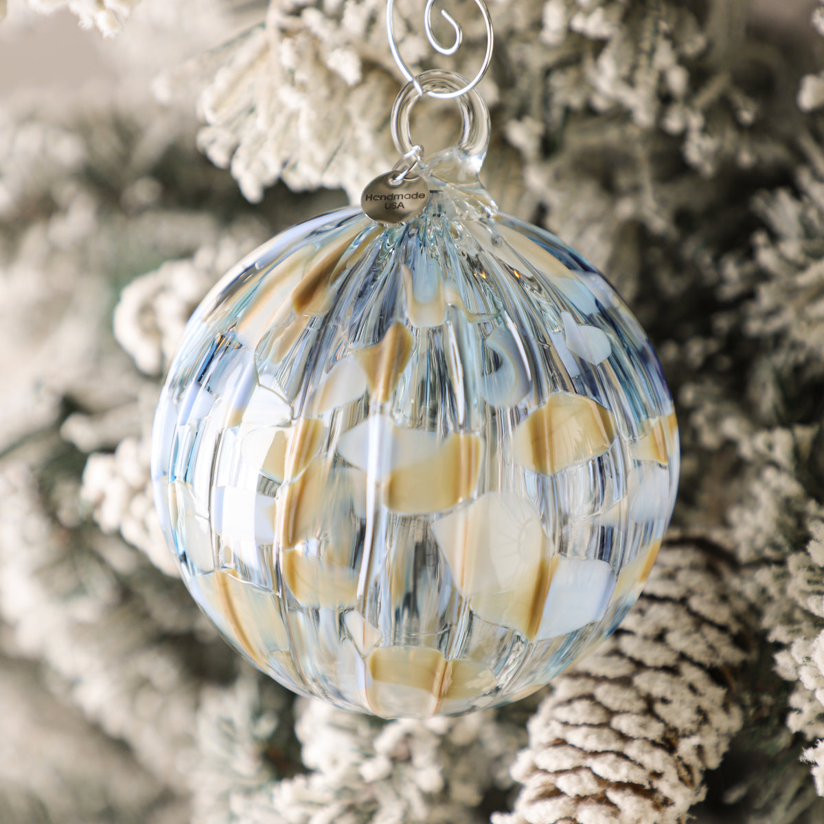 Snowed In w/Nog & Knits Handblown Glass Ornament