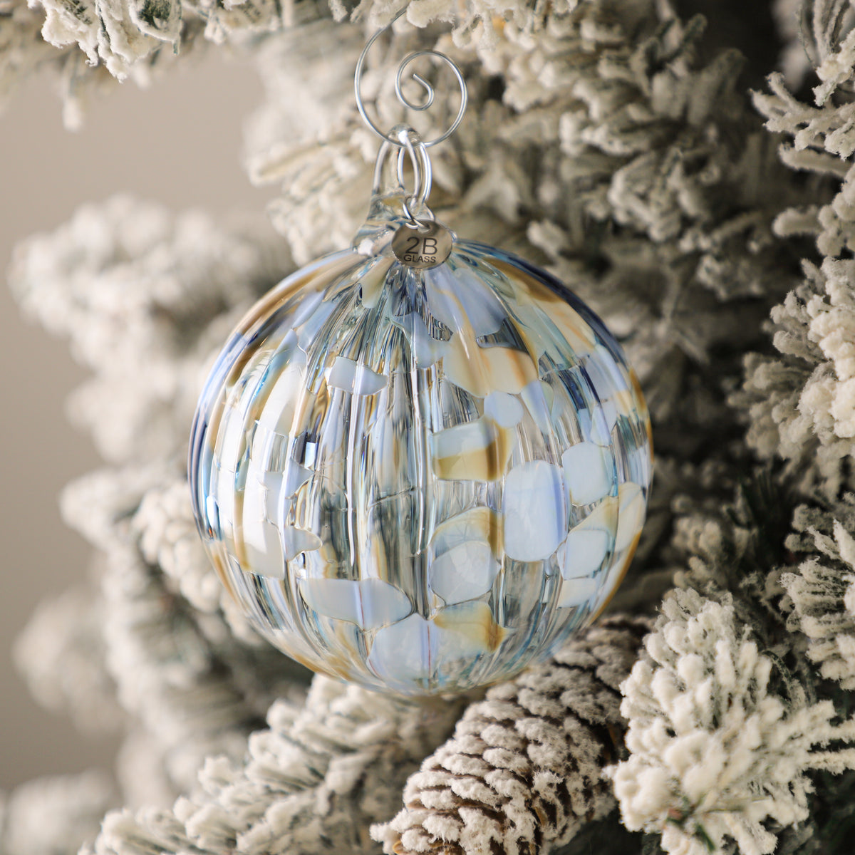 Snowed In w/Nog & Knits Handblown Glass Ornament