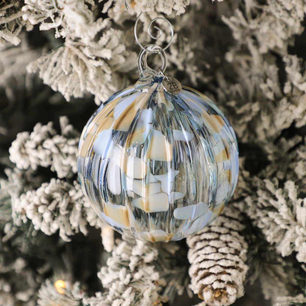 Snowed In w/Nog & Knits Handblown Glass Ornament