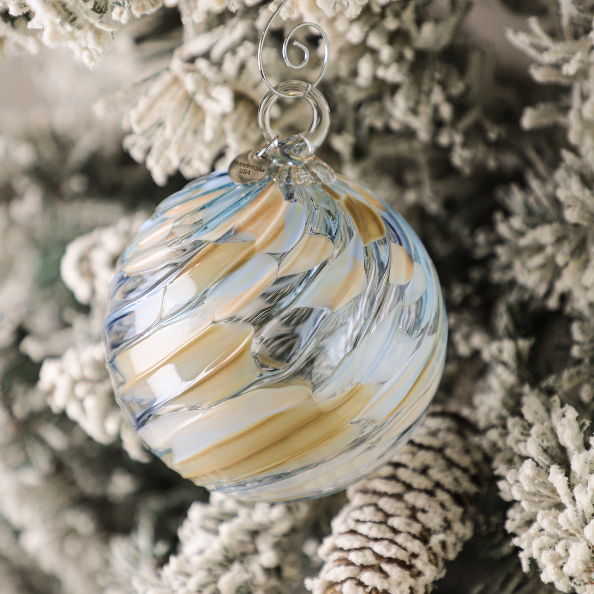Snowed In w/Nog & Knits Handblown Glass Ornament