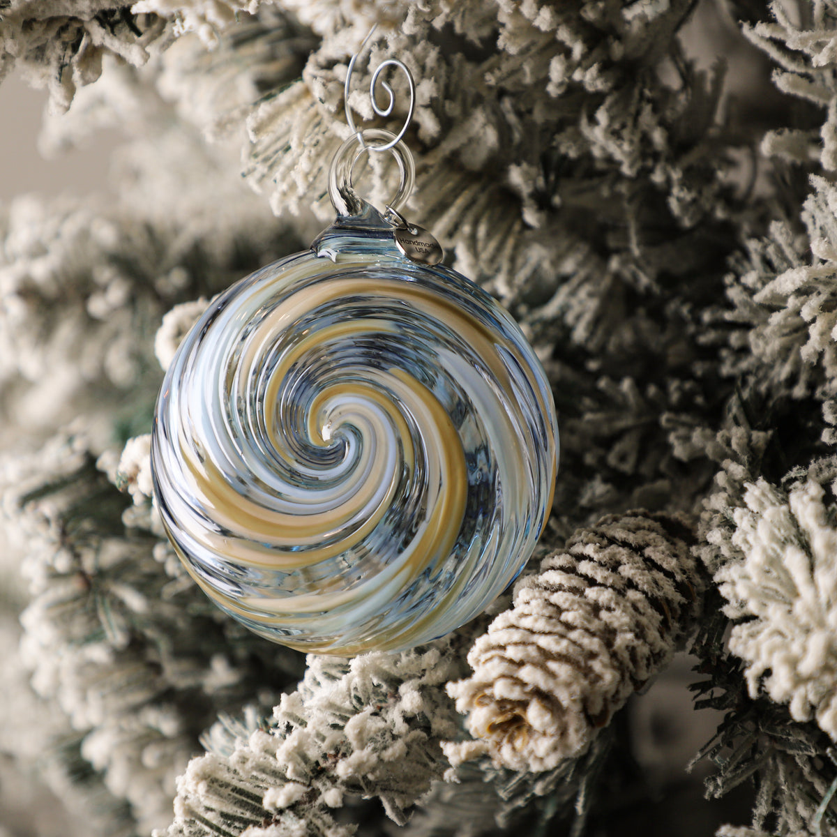 Snowed In w/Nog & Knits Handblown Glass Ornament