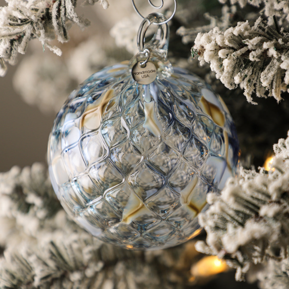 Snowed In w/Nog & Knits Handblown Glass Ornament