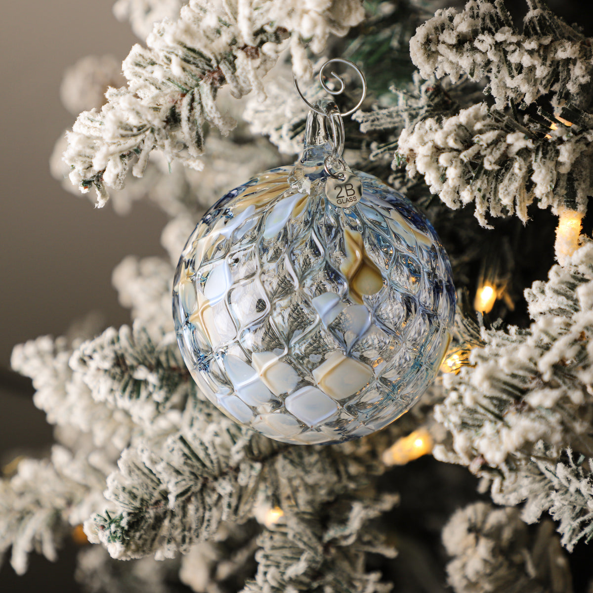 Snowed In w/Nog & Knits Handblown Glass Ornament