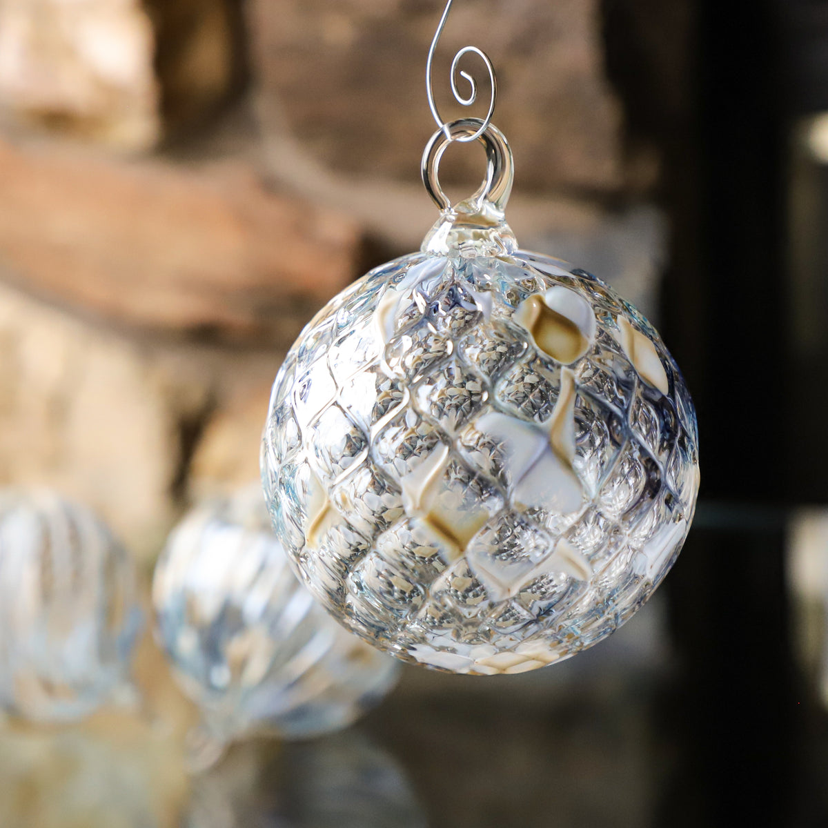 Snowed In w/Nog & Knits Handblown Glass Ornament