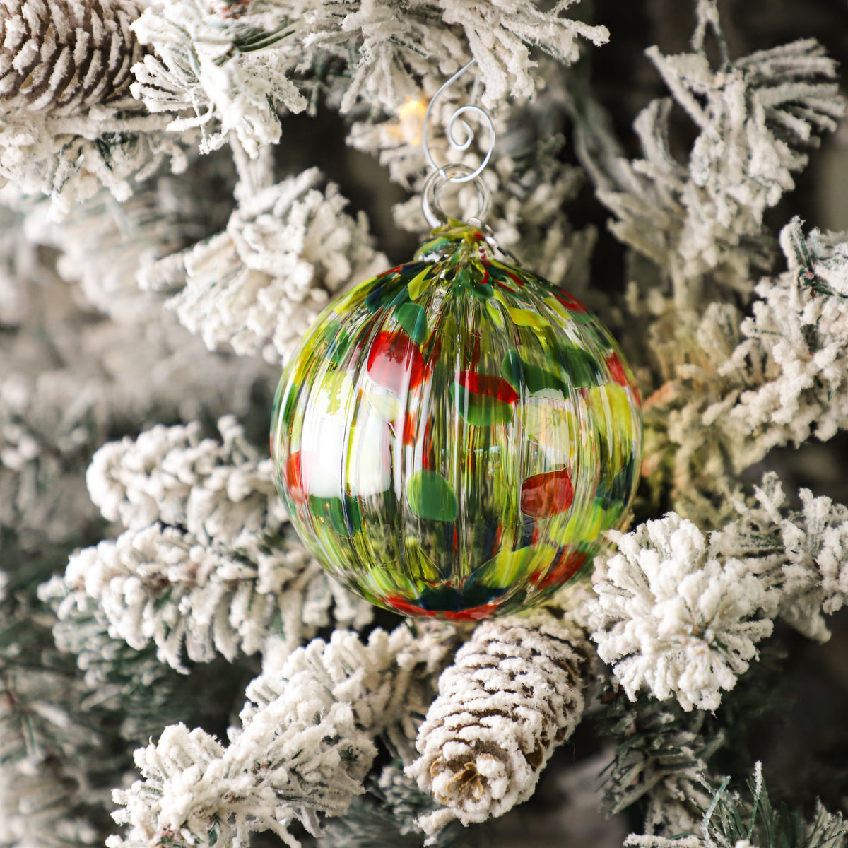 Under the Mistletoe Handblown Glass Ornament