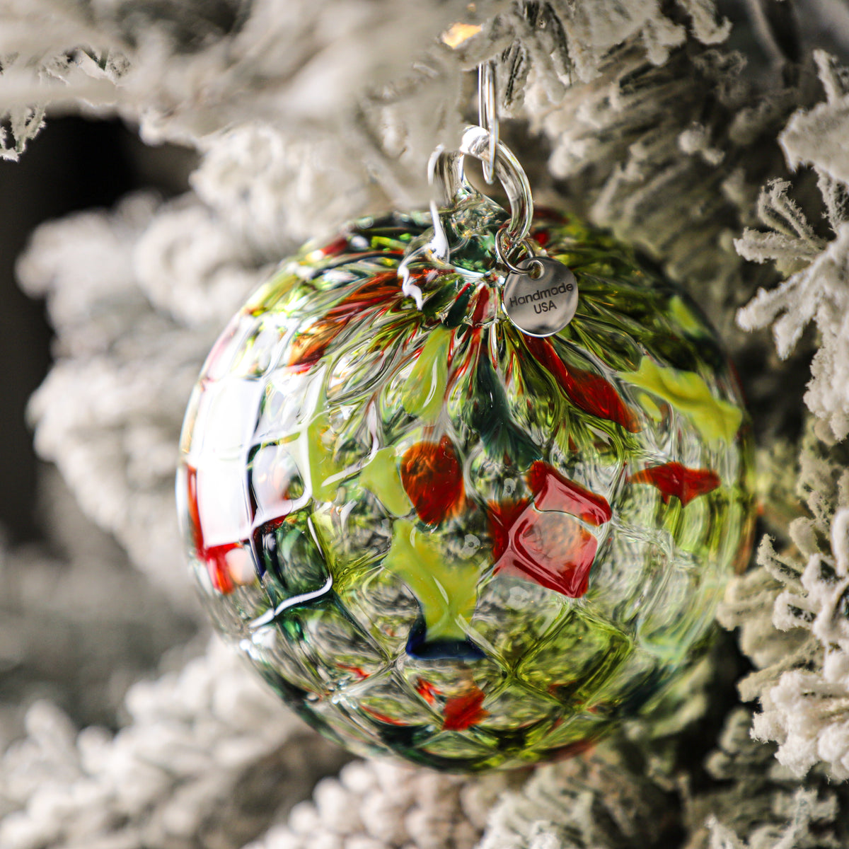 Under the Mistletoe Handblown Glass Ornament