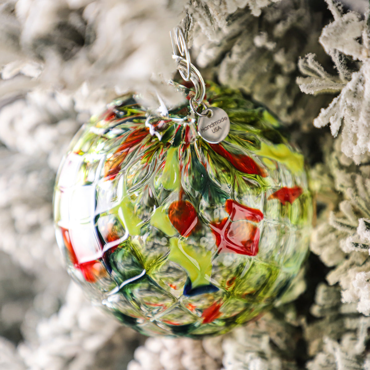 Under the Mistletoe Handblown Glass Ornament