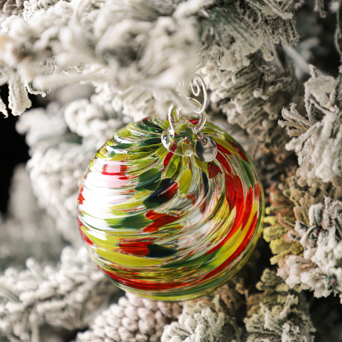 Under the Mistletoe Handblown Glass Ornament