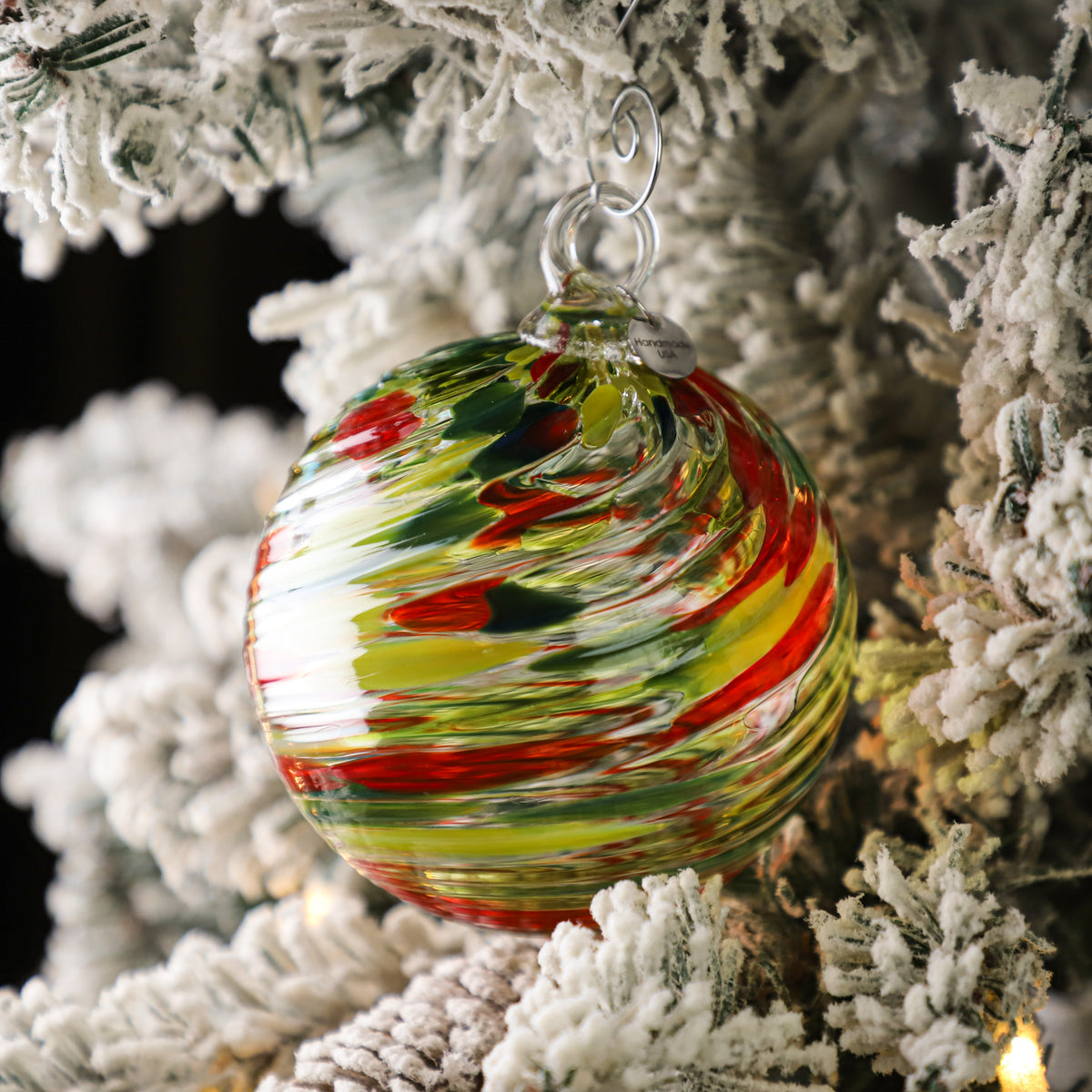 Under the Mistletoe Handblown Glass Ornament