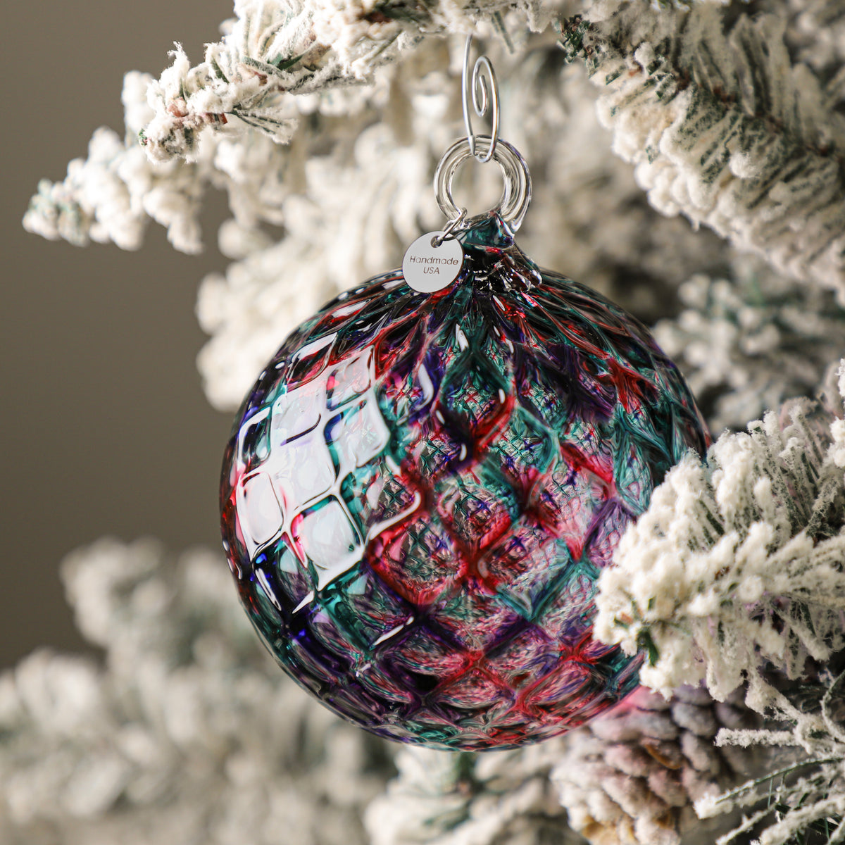 Holiday Sweater Handblown Glass Ornament