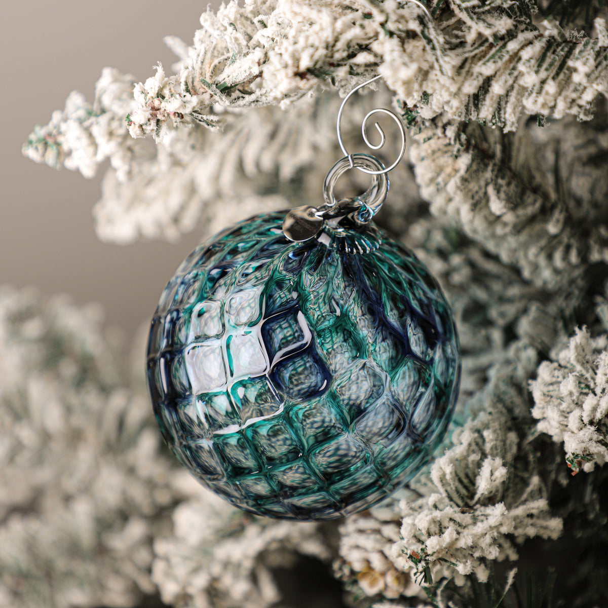 Blue Spruce Handblown Glass Ornament