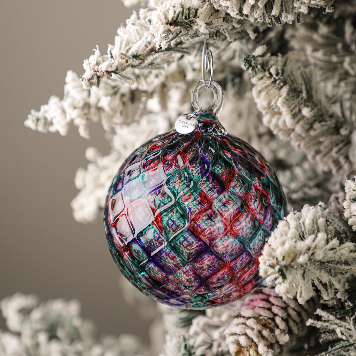 Holiday Sweater Handblown Glass Ornament