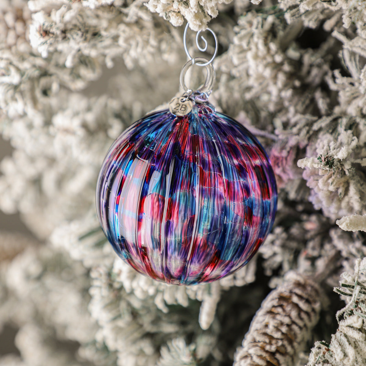 Lunar Bloom Handblown Glass Ornament