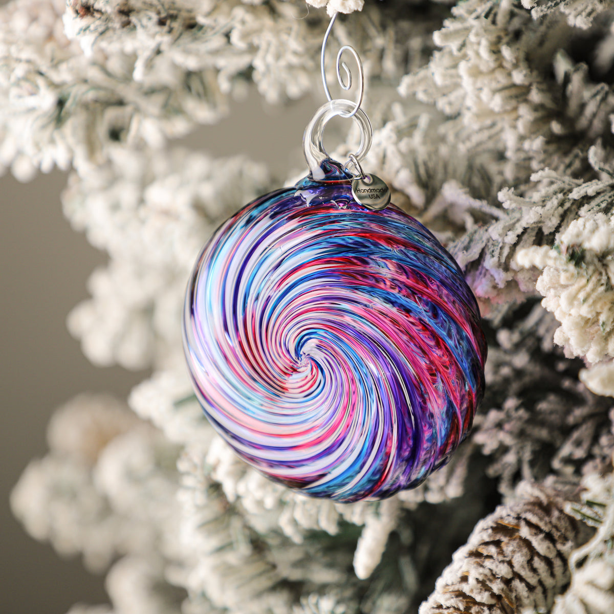 Lunar Bloom Handblown Glass Ornament