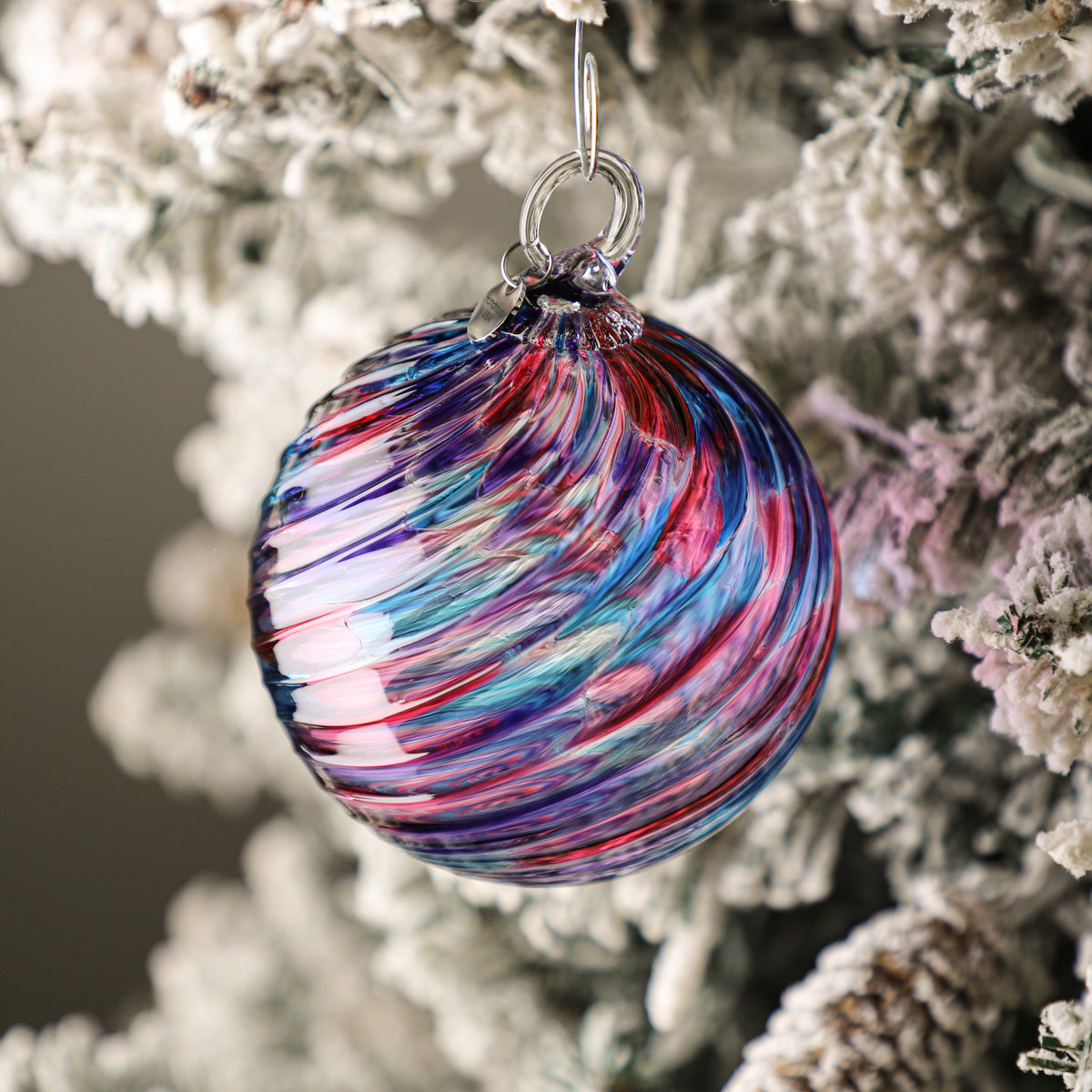 Lunar Bloom Handblown Glass Ornament