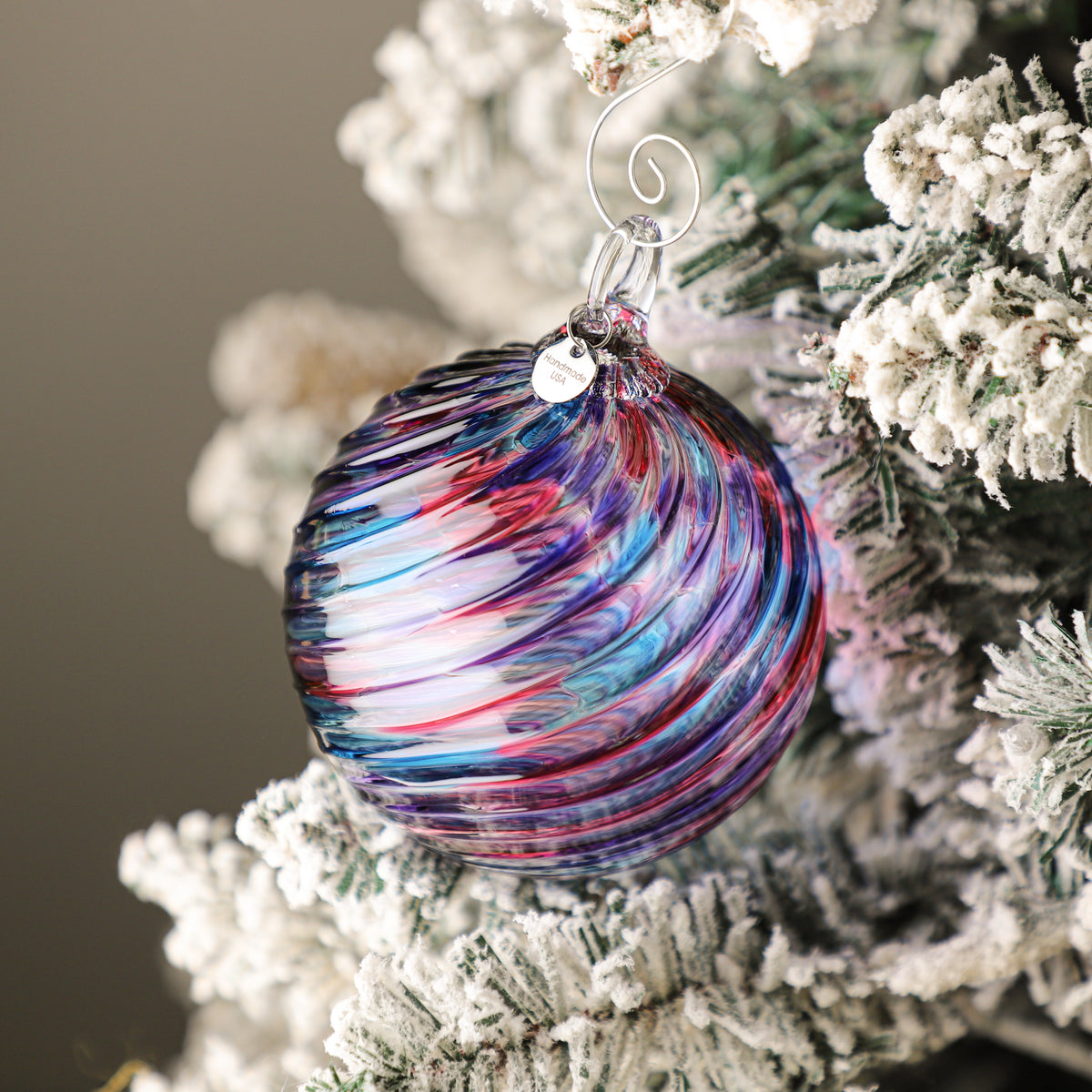 Lunar Bloom Handblown Glass Ornament