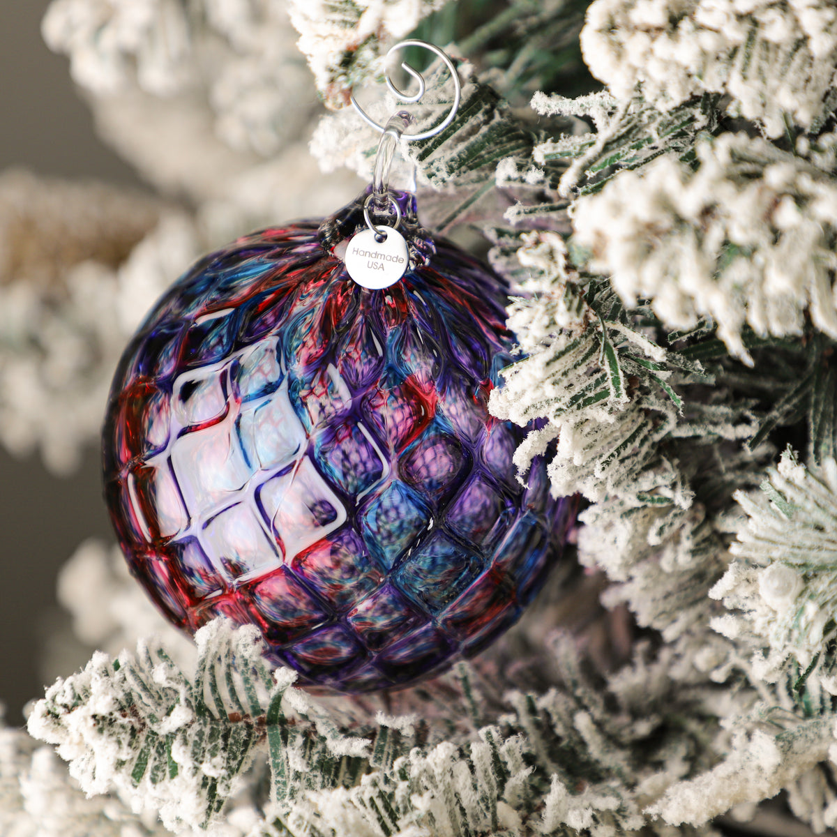 Lunar Bloom Handblown Glass Ornament