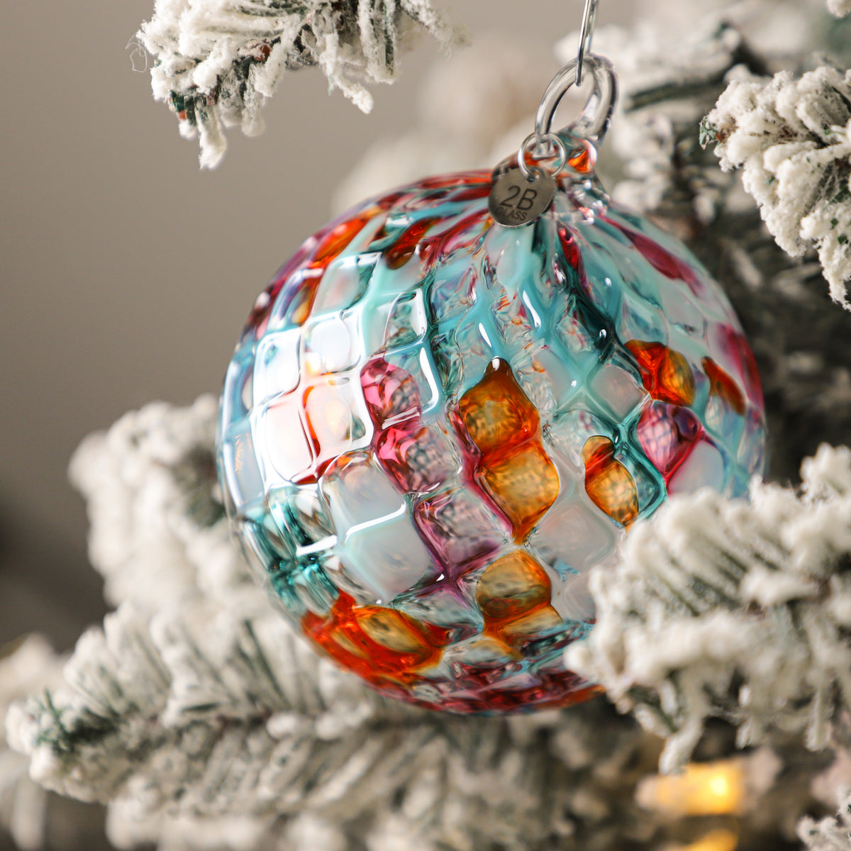 Santa's Little Helper Handblown Glass Ornament