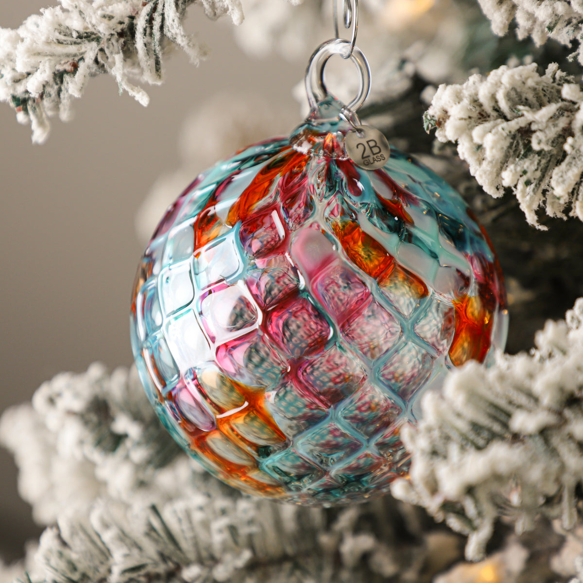 Santa's Little Helper Handblown Glass Ornament