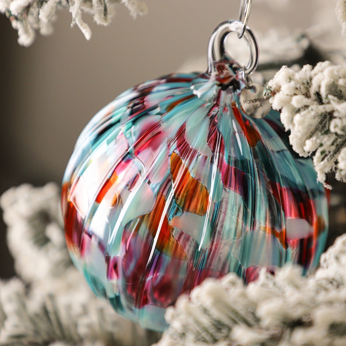 Santa's Little Helper Handblown Glass Ornament