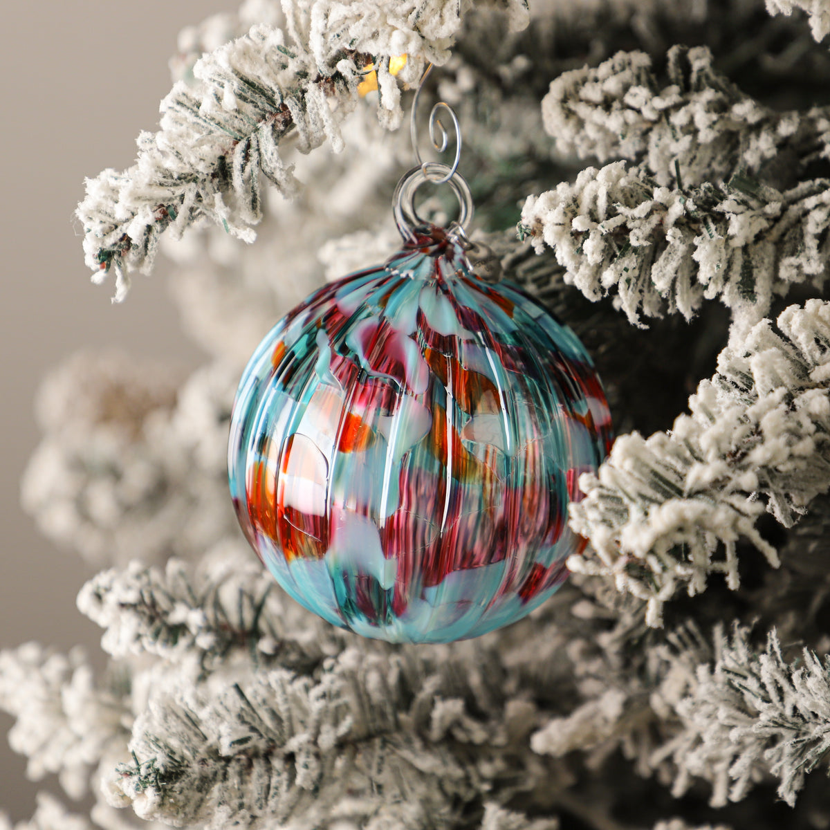 Santa's Little Helper Handblown Glass Ornament