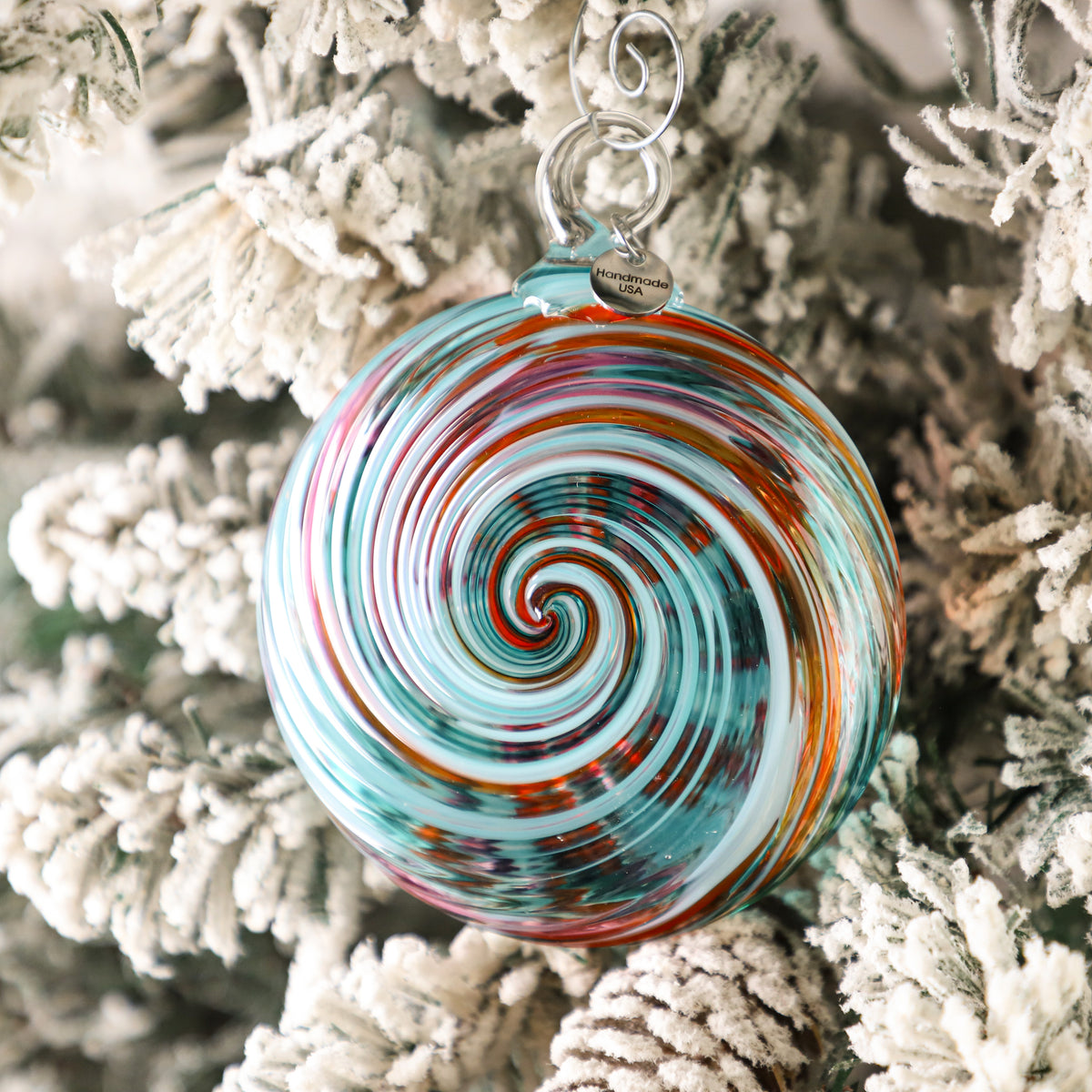 Santa's Little Helper Handblown Glass Ornament
