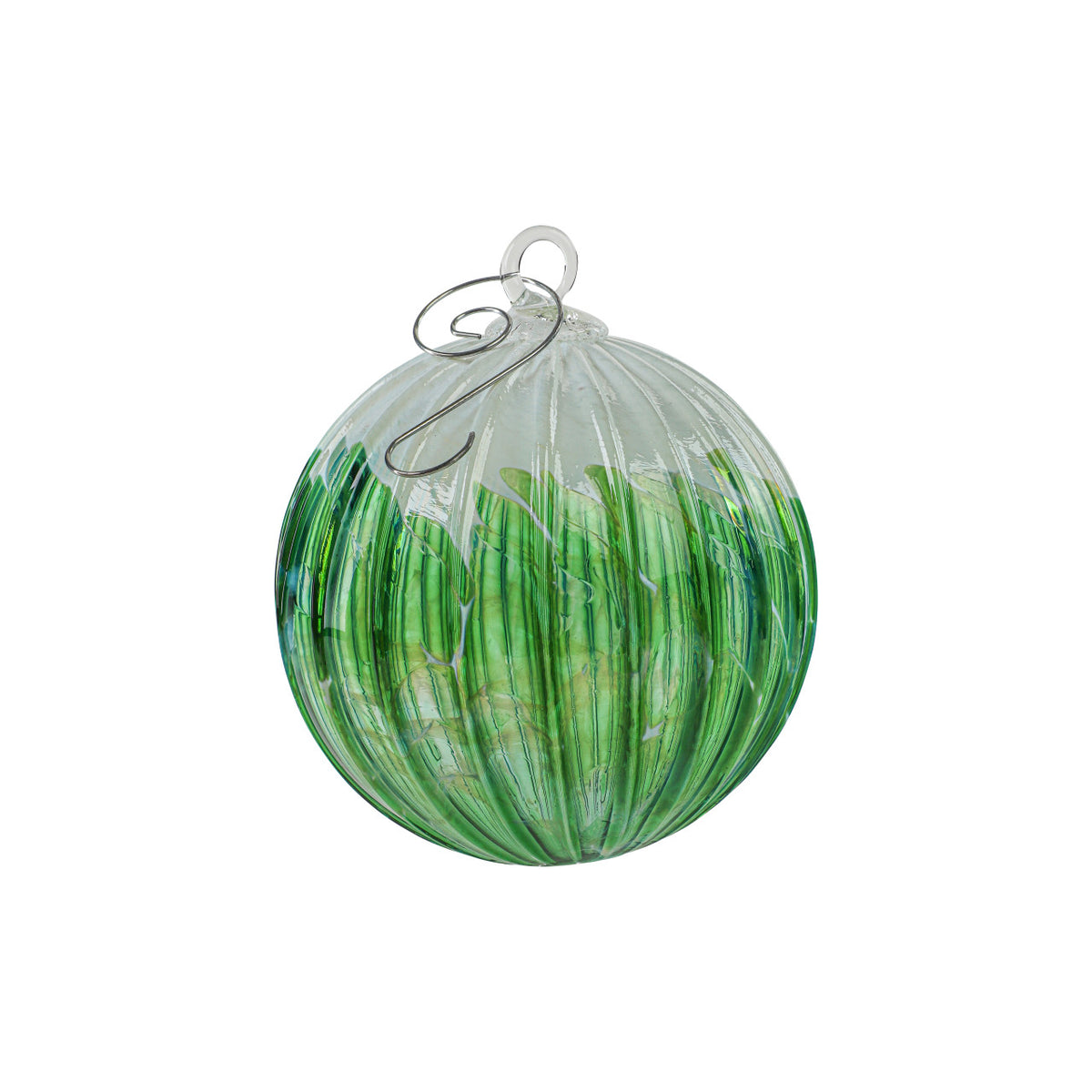 Evergreen Snow Flurry Handblown Glass Ornament