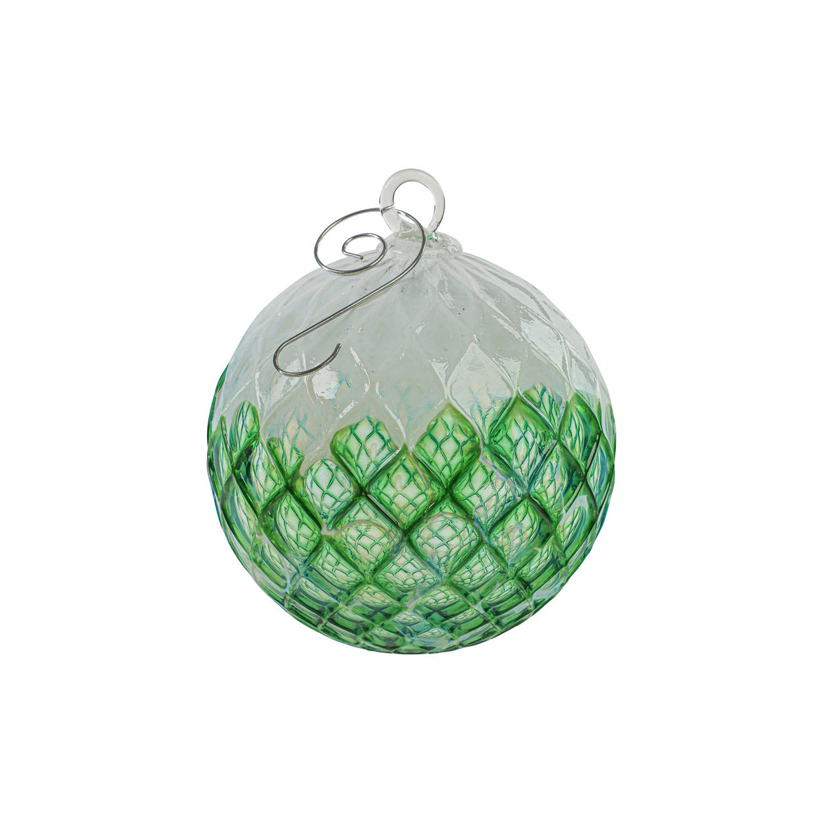 Evergreen Snow Flurry Handblown Glass Ornament