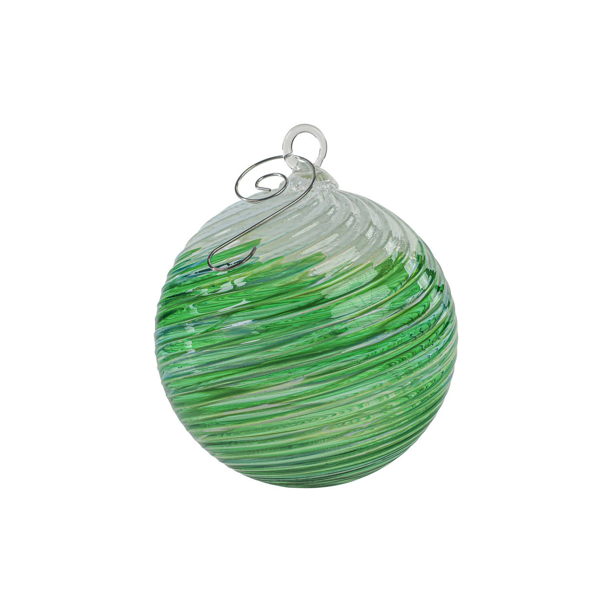 Evergreen Snow Flurry Handblown Glass Ornament