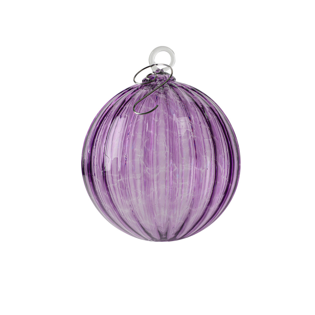 Lavender Set of 6 Mixed Handblown Glass Ornaments