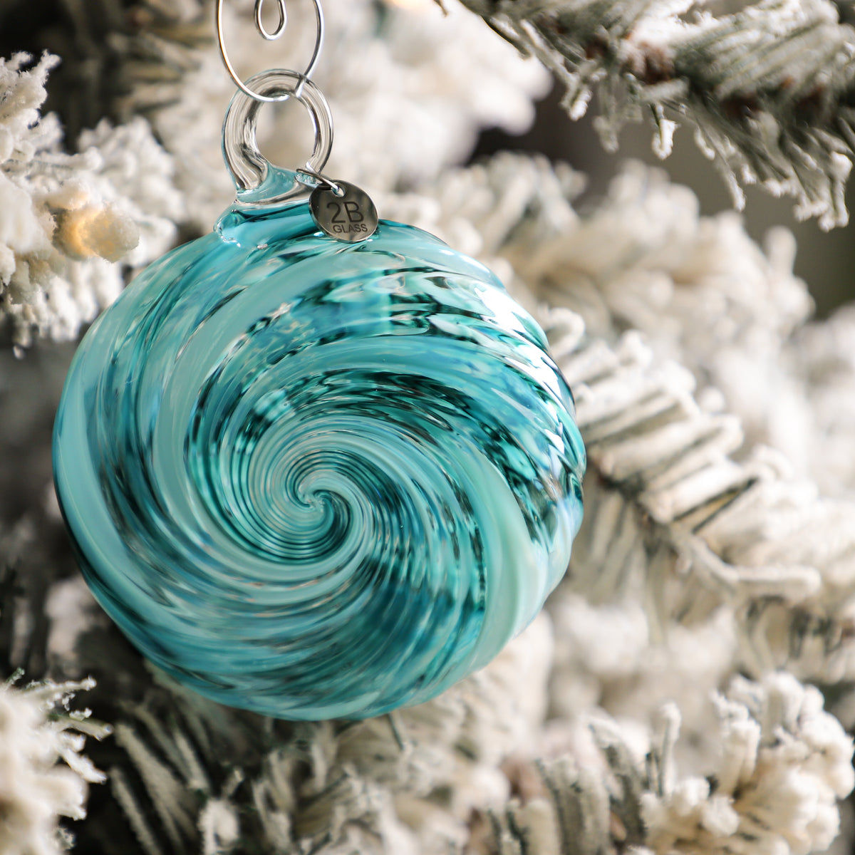 Frosted Shores Handblown Glass Ornament