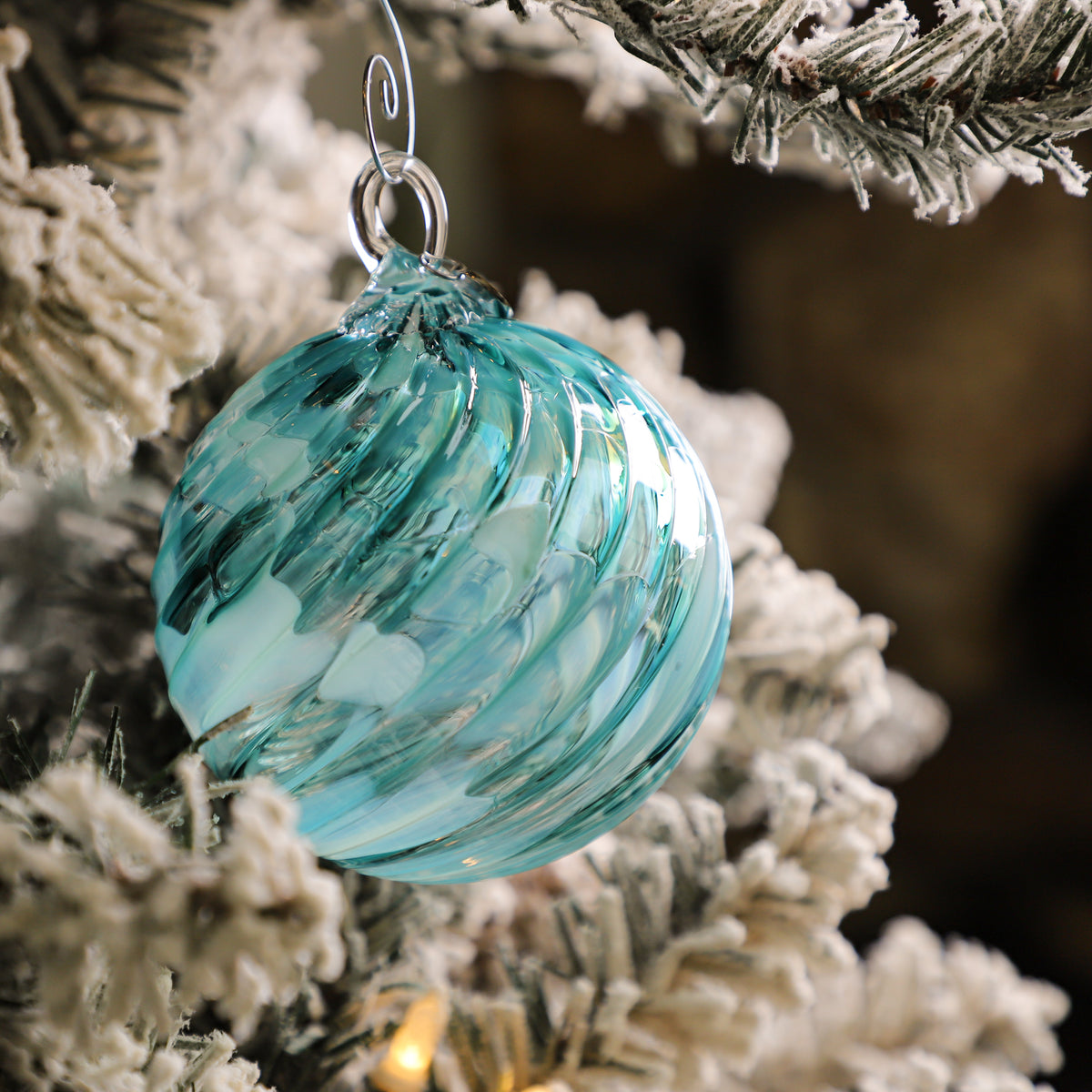 Frosted Shores Handblown Glass Ornament