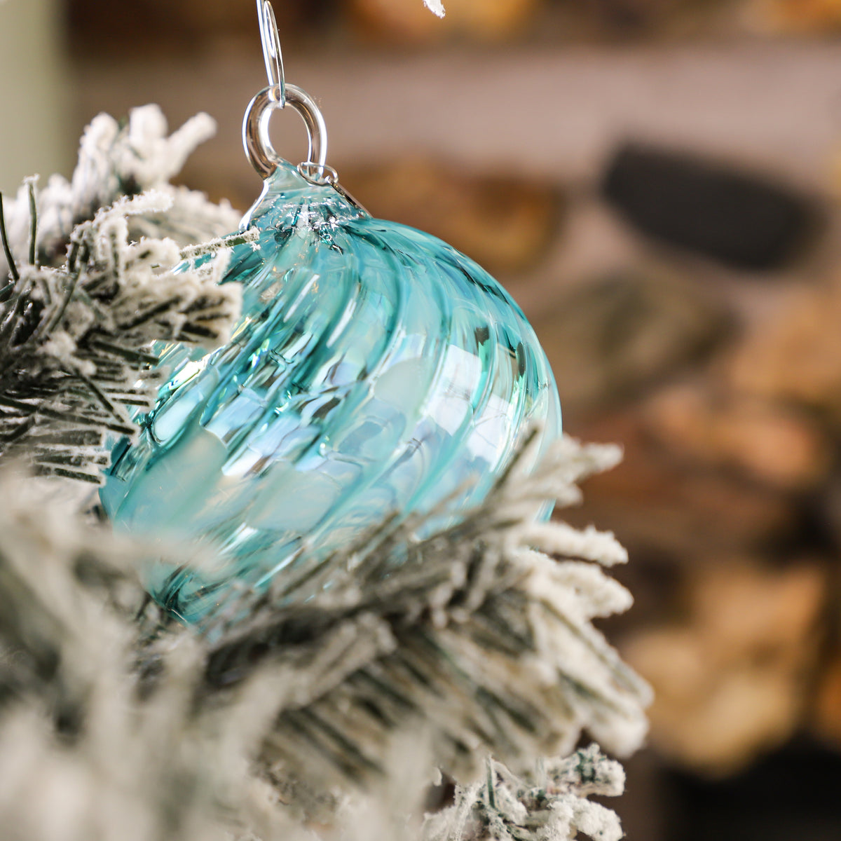 Frosted Shores Handblown Glass Ornament