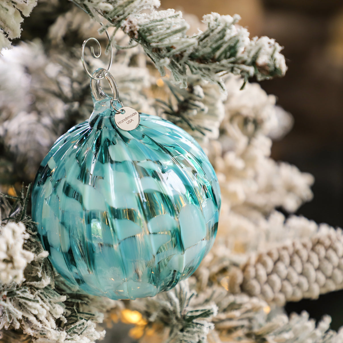 Frosted Shores Handblown Glass Ornament