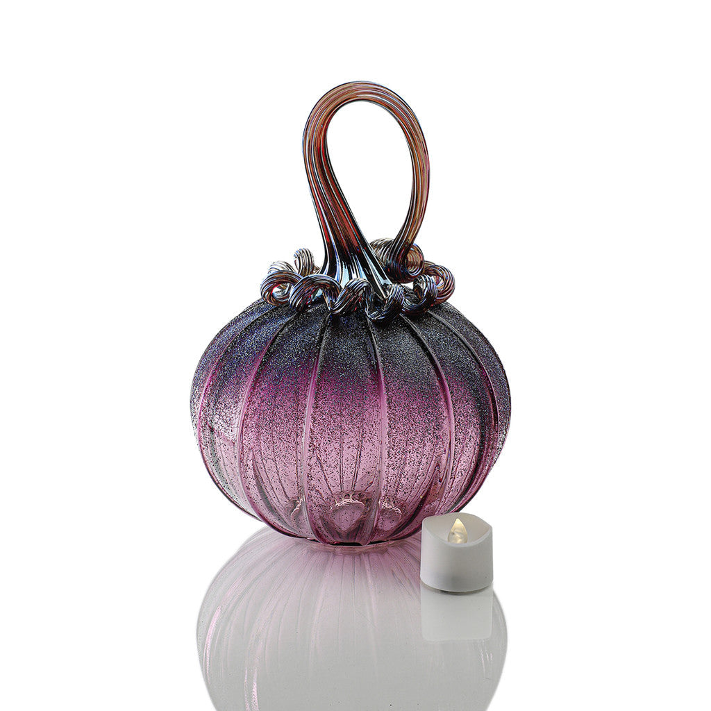 Amethyst Moon Textured Pumpkin w/Tealight