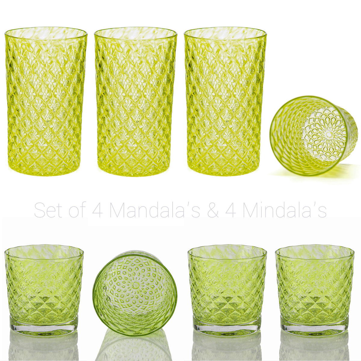 Lime Mandala Glass