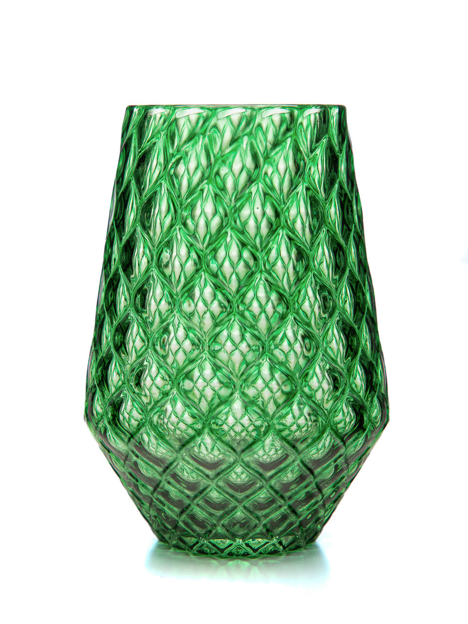 Emerald Diamond Cut Tulip Tumbler