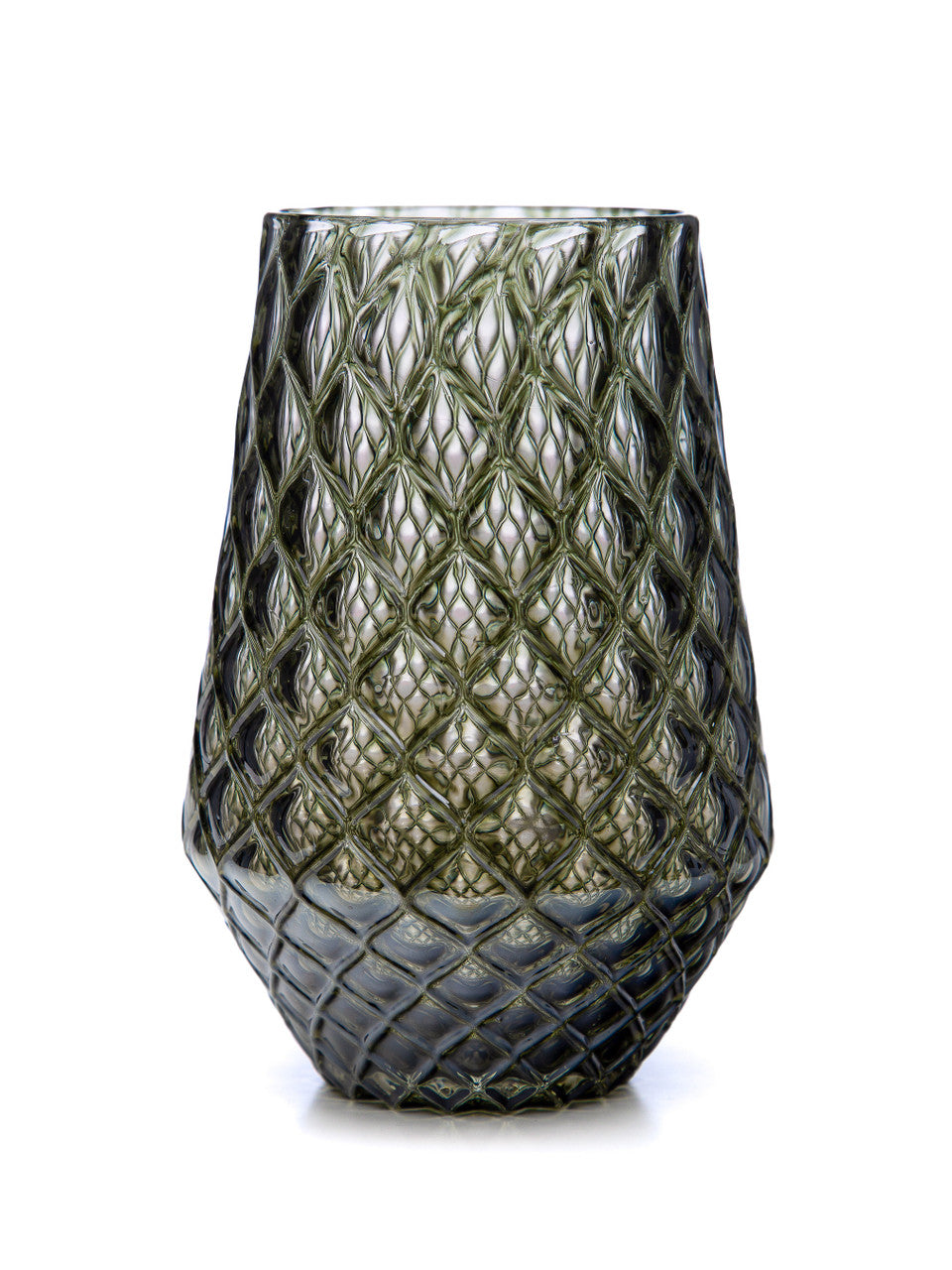 Smoke Diamond Cut Tulip Tumbler