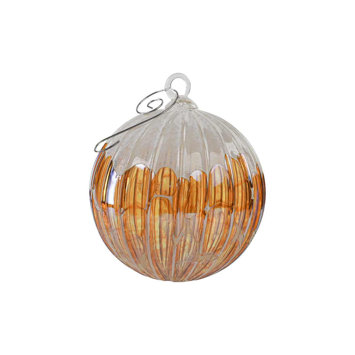 Golden Snow Flurry Handblown Glass Ornament