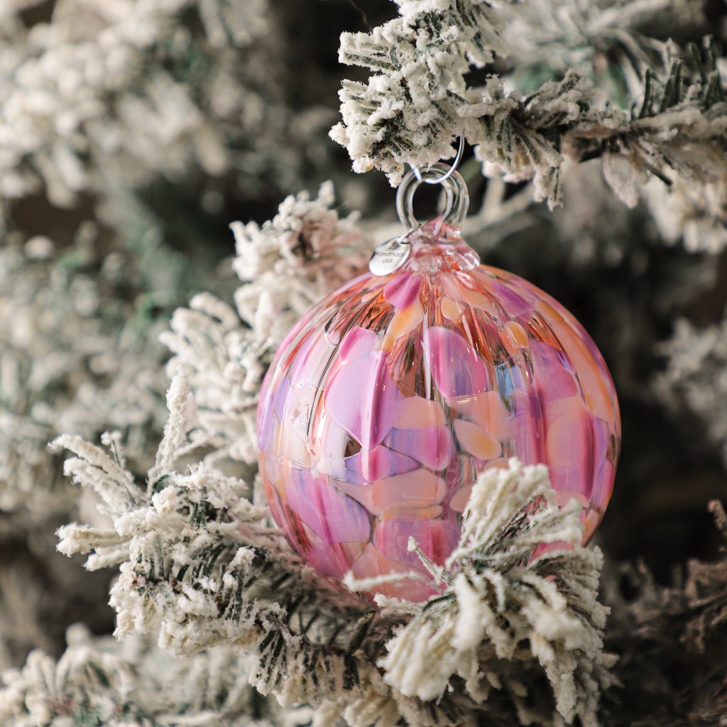 Pink Pony Handblown Glass Ornament